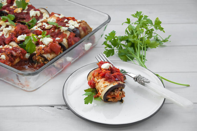 Wegetariańskie Roladki z Bakłażana z Komosą Ryżową