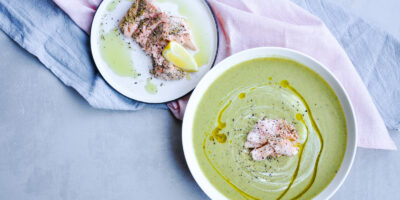 Zupa Krem Brokułowy z Pieczonym Łososiem