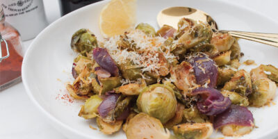 miodowa brukselka pieczona z serem wedzonym