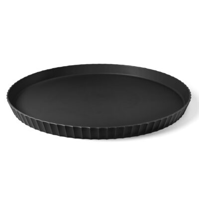 CZARNA OKRĄGŁA TACA ATENA BLIM 40 cm