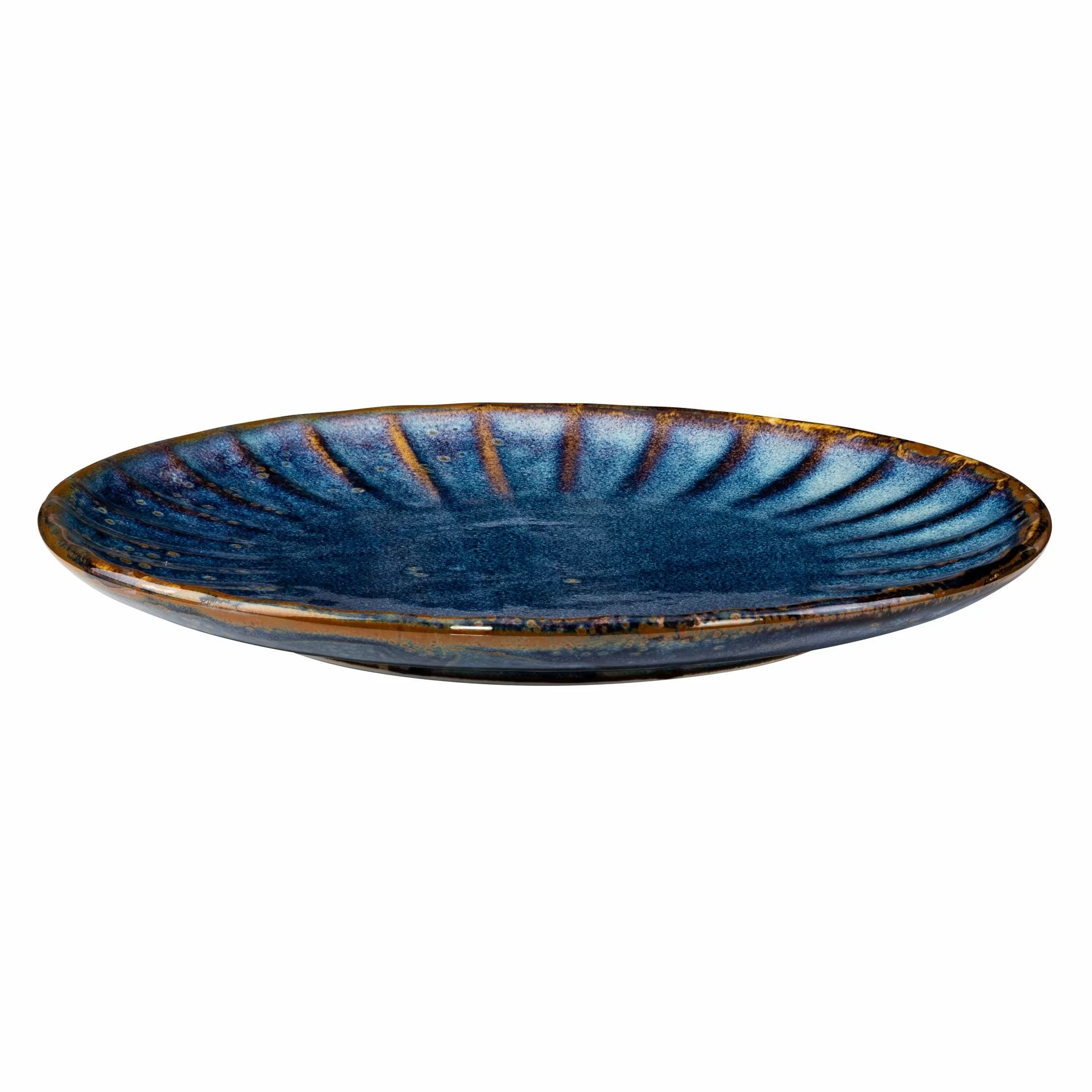 KOBALTOWY PŁASKI TALERZ PORCELANOWY DEEP BLUE VERLO 20.5 cm