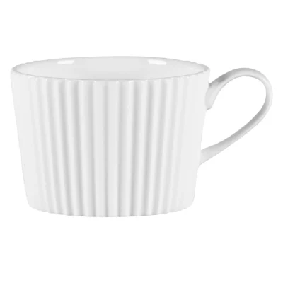 BIAŁA PORCELANOWA FILIŻANKA RYFLOWANA RAK SPECTRA 240 ml