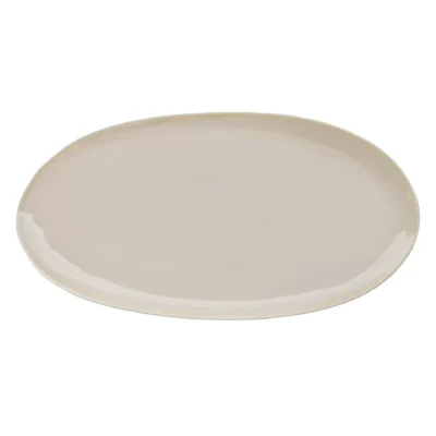 OWALNY BEŻOWY TALERZ DO SERWOWANIA ETER 15 cm