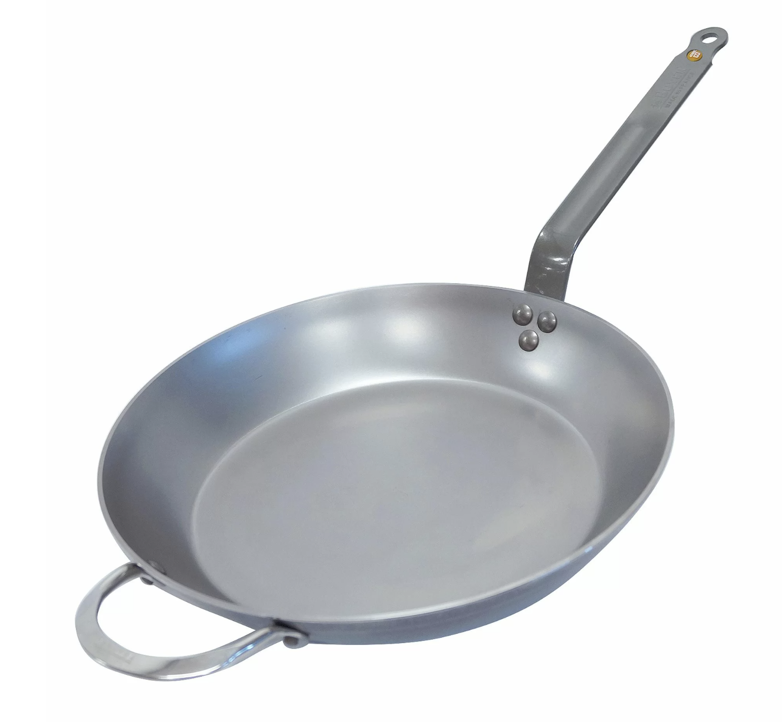 patelnia ze stali węglowej duża stalowa rączka 32cm